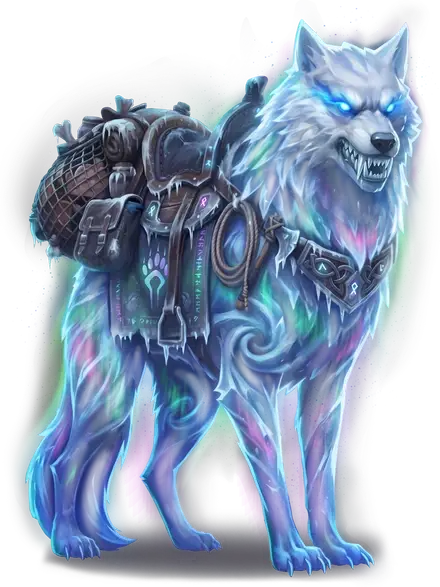 Northern Phantom, a legendary wolf mount with the aurora in its fur